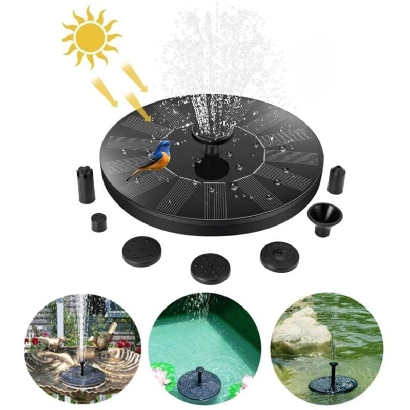 Schwimmender Solarbrunnen für den Außenbereich, 1,4-W-Pumpe mit integrierter Stromversorgung für Vogeltränke, ideal für Garten und Terrasse,