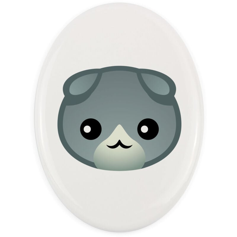 Scottish Fold - Keramik-Grabsteinfliese mit Grafik und Inschrift von Art-Dog