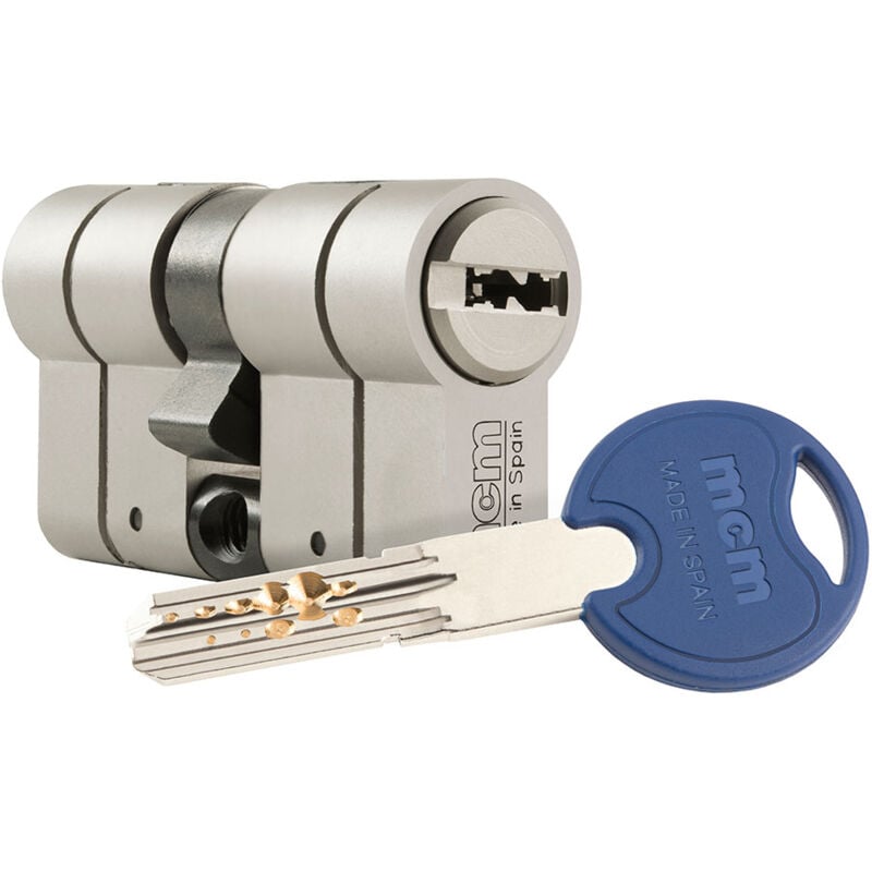 Zylinder scx+ de hohe Sicherheit gegen Einbruch, Aufprallschutz und Diebstahlschutz. 30-40 Nickel und doppelte Kupplung. scx+den:30-40 MCM