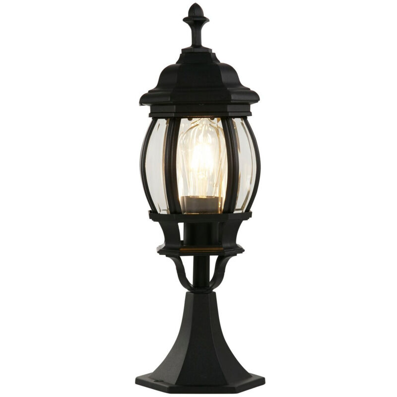 Searchlight - Bel Aire Außenpfosten 500 mm, Schwarz mit Klarglas