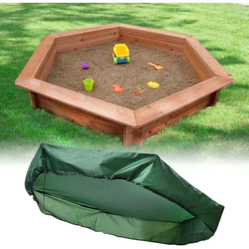Sechseckige Schutzhülle für Sandkasten mit Kordelzug, XU, staubdicht, für Sandkasten, Gartenpool (230 x 200 x 20 cm) - KZQ