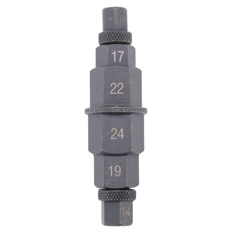 Sechskant-Achsenwerkzeug für Motorrad-Vorderachsrad 12 14 17 19 22 24 mm 6-In-1-Motorrad-Spindel-Stecknuss-Adapter-Werkzeug 3/8