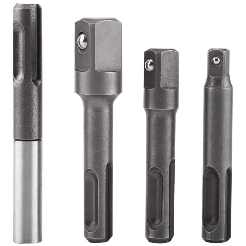 Sechskant-Steckschlüssel-Verlängerungsadapter, SDS-Plus-Steckschlüsseleinsatz auf 1/4 Zoll und Vierkant-Antriebsbohrer 1/4 Zoll, 3/8 Zoll, 1/2 Zoll,
