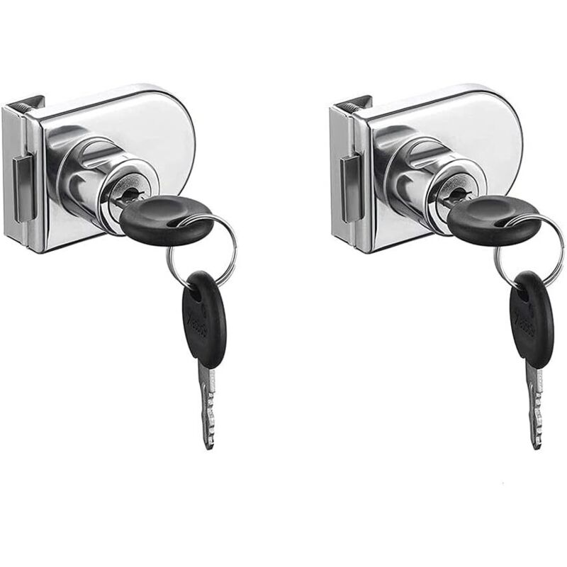 ZVD - Security Latches,Cabinet Lock,Glass Door Lock,Latch Glass Screen,Glass Door Cabinet Showcase For 5-8mm Glass Door Without Drilling