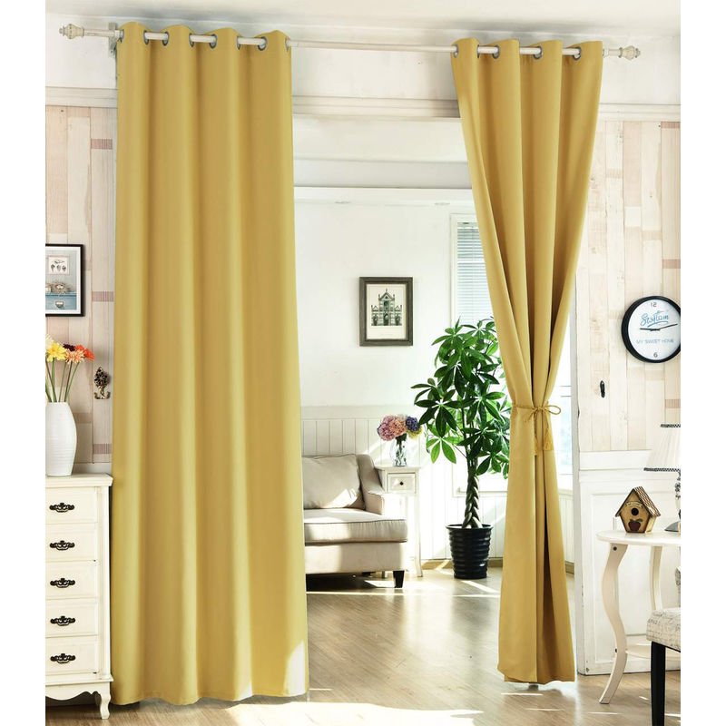 Vorhänge mit blickdicht & Ösen im 3 Farben gelb 135x225 cm - Woltu