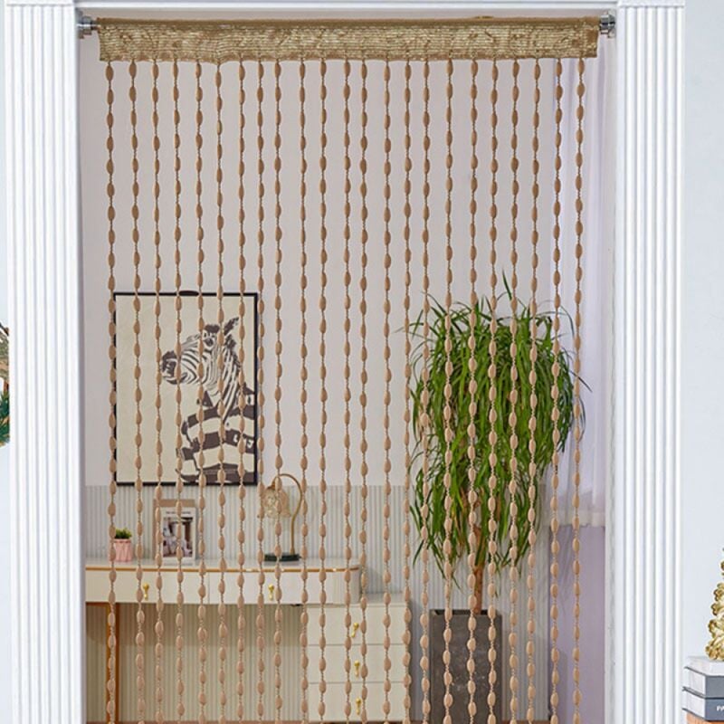 Seilvorhang Türvorhang 23 Stränge Dekovorhang - 100 x200cm - Khaki