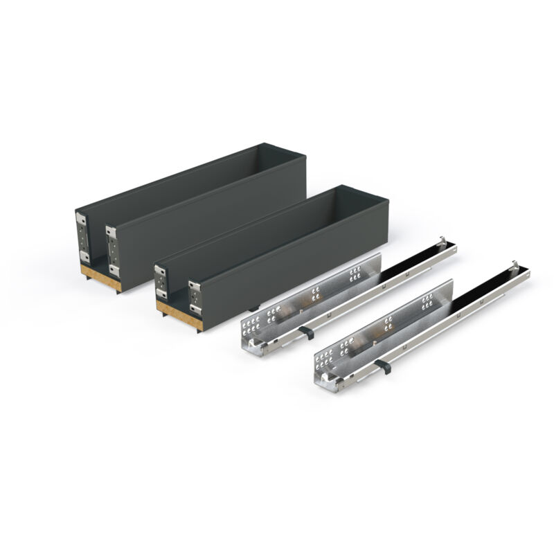 Emuca Seitlich ausziehbarer Titan Simplex-Flaschenhalter mit Soft-Close, Modul 150mm, Anthrazitgrau