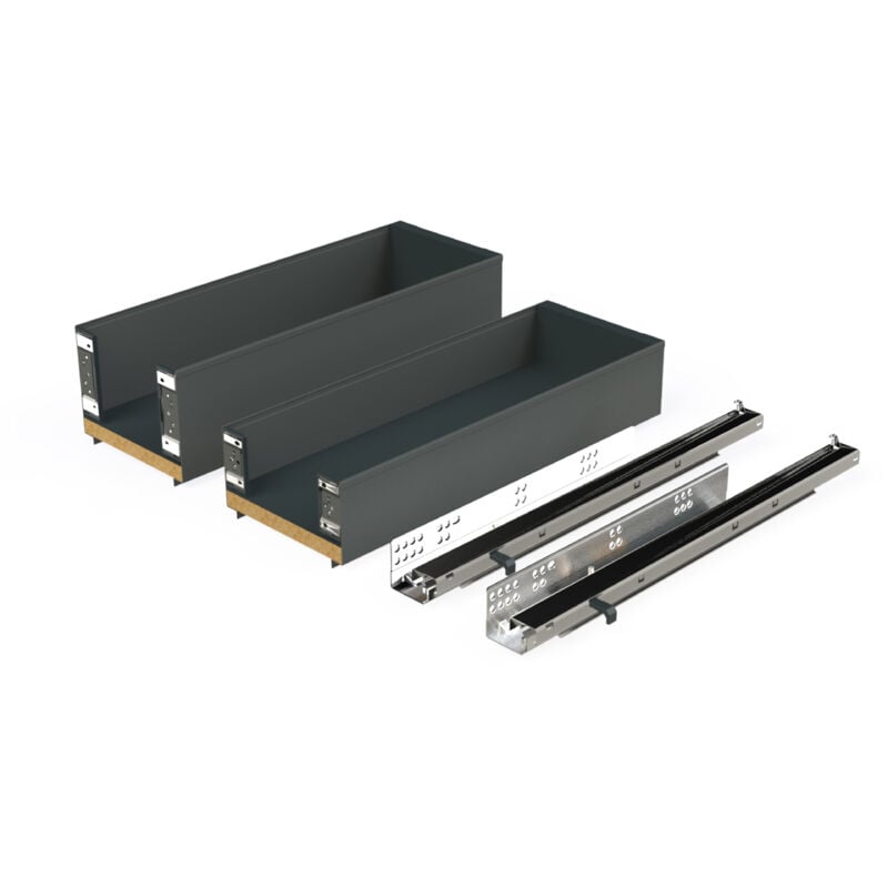 Seitlich ausziehbarer Titan Simplex-Flaschenhalter mit Soft-Close, Modul 200mm, Anthrazitgrau - Emuca