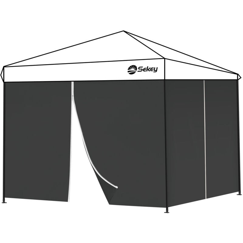 2 Seitenteile Seitenwände für Pavillon 3×3m Wasserdicht für Festzelt, Partyzelt, 1Fenster, Navy - Sekey