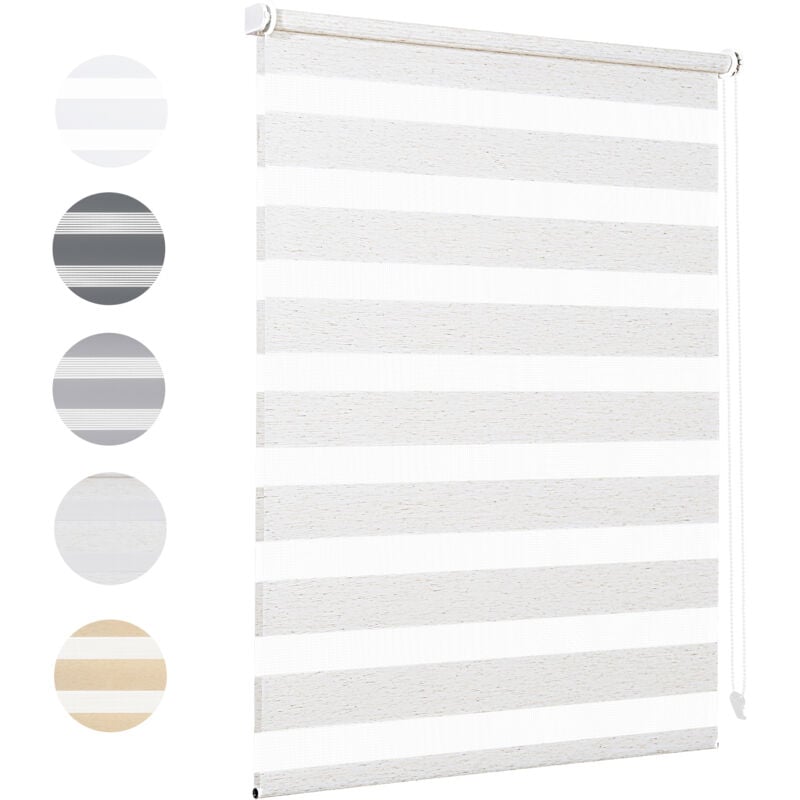 Doppelrollo 85x150cm Leinen Duo Rollo Klemmfix ohne Bohren Zebrarollo Fensterrollo Klemmrollo Seitenzugrollo Rollos Jalousie Faltrollo für Fenster