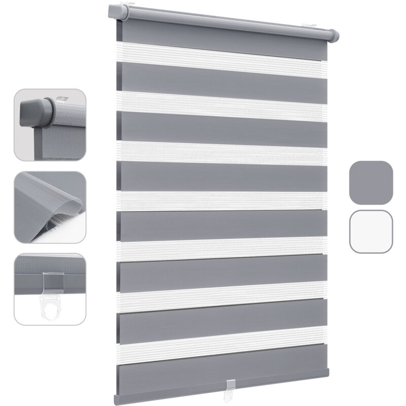 Doppelrollo Duo Rollo Schnurlos Klemmfix ohne Bohren Rollo Faltrollo, ohne Bohren Klemmträger, ohne Kettenzug, sicherer für das Kinderzimmer