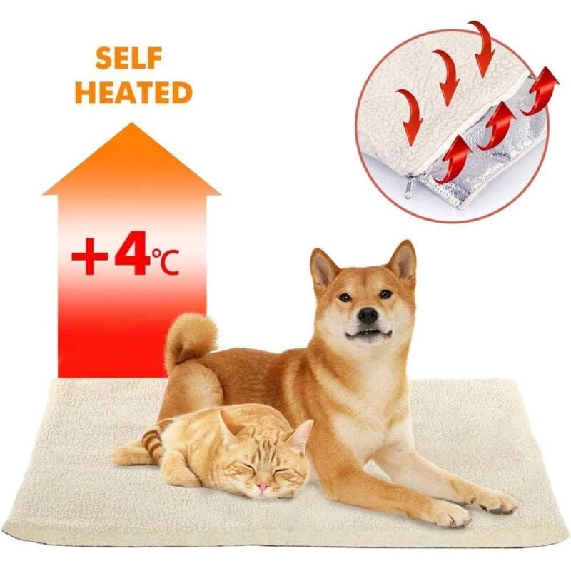 Ugreat - Selbstheizendes Kissen für Katze und Hund, Thermo-Heizdecke 60 x 45 cm. Ohne Strom und Batterien