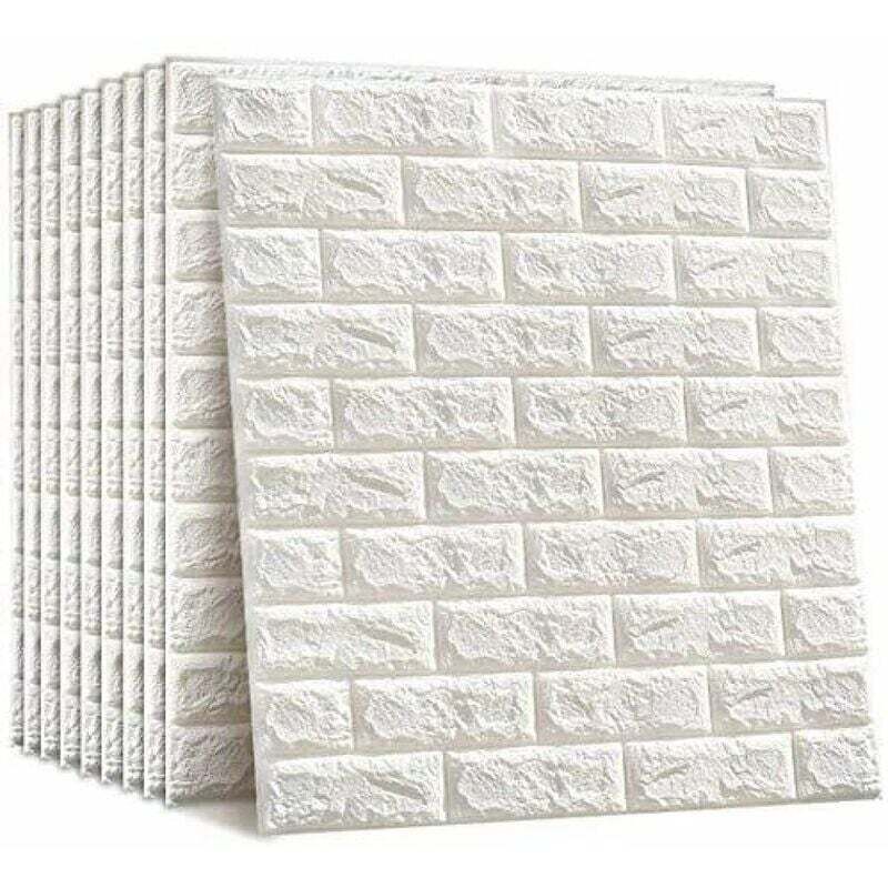 Selbstklebende 3D-Wandpaneele in Steinoptik, 77 x 70 cm, wasserfeste Ziegelwand-Wandtattoos, kompakte PVC-DIY-Schaumstoffpaneele, stoßfeste