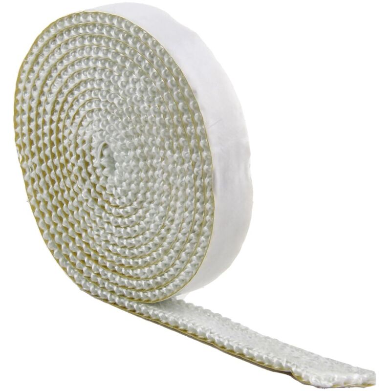 Selbstklebende Kamindichtung, Pelletofendichtung, Pelletofen, 2 m lange Glasfaserdichtung, hitzebeständig bis 550 °C, 15 mm breit und 3 mm dick