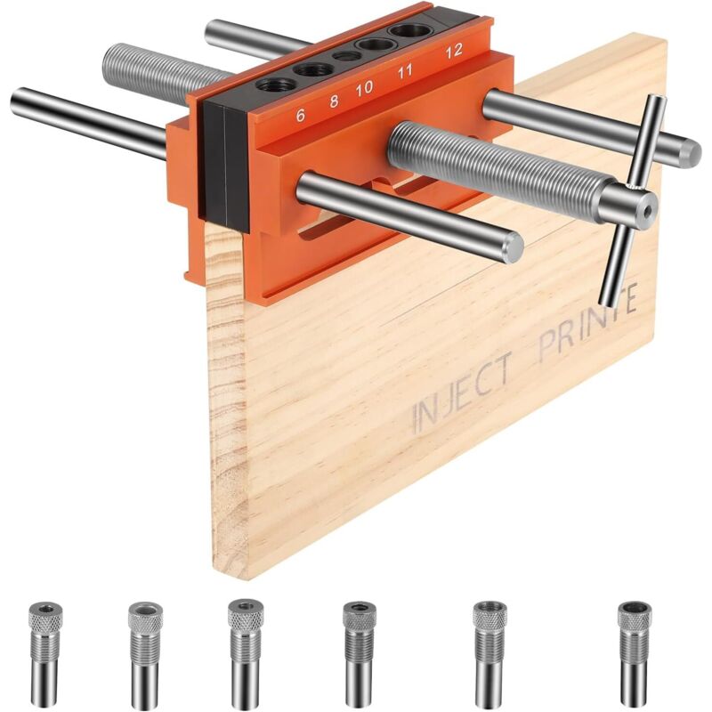 Selbstzentrierendes Dübelbohrlehren-Set, Bohrschablonen-Kofferset, Dübelbohrlehren für die Holzbearbeitung