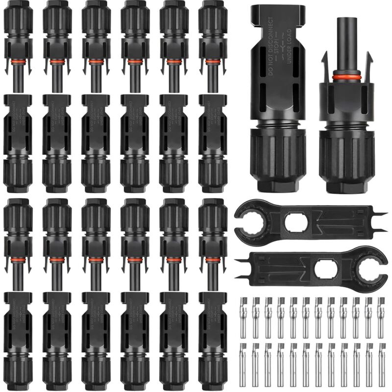 Selizo 12 Paar Solar Stecker Set, IP67 Solarpanel Solarstecker PV Stecker 6mm2 Männlich/Weiblich Solarpanel Kabelstecker, Solar Verbinder, Solar