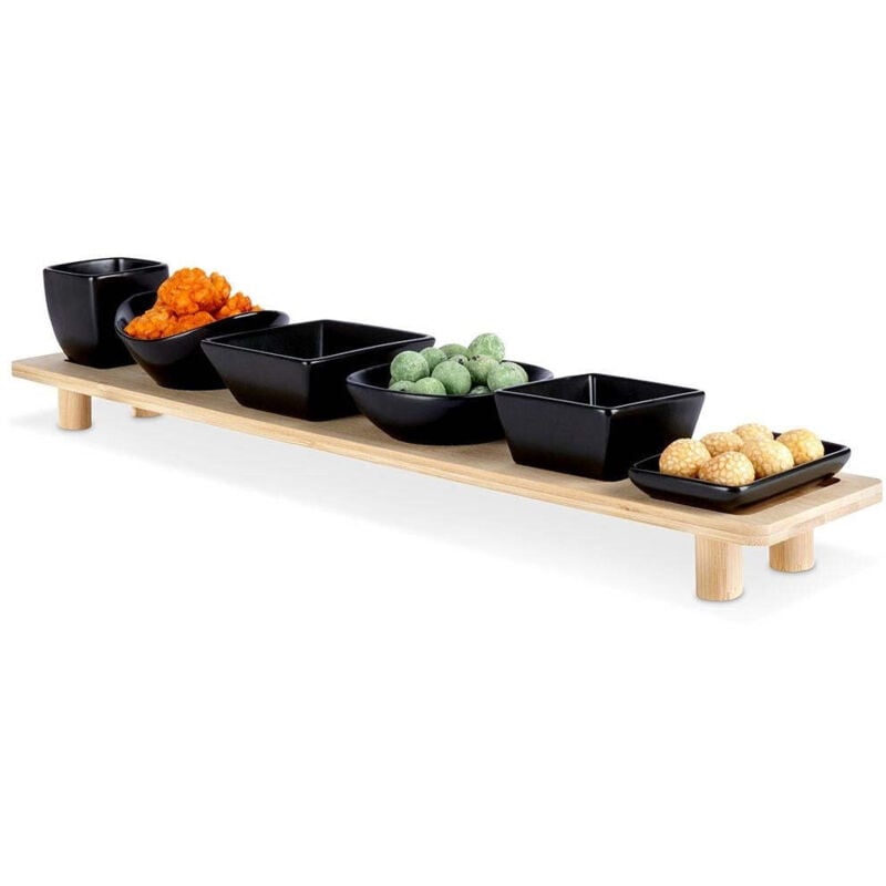 Excellent Houseware - Servier-Set für Snacks, schwarz