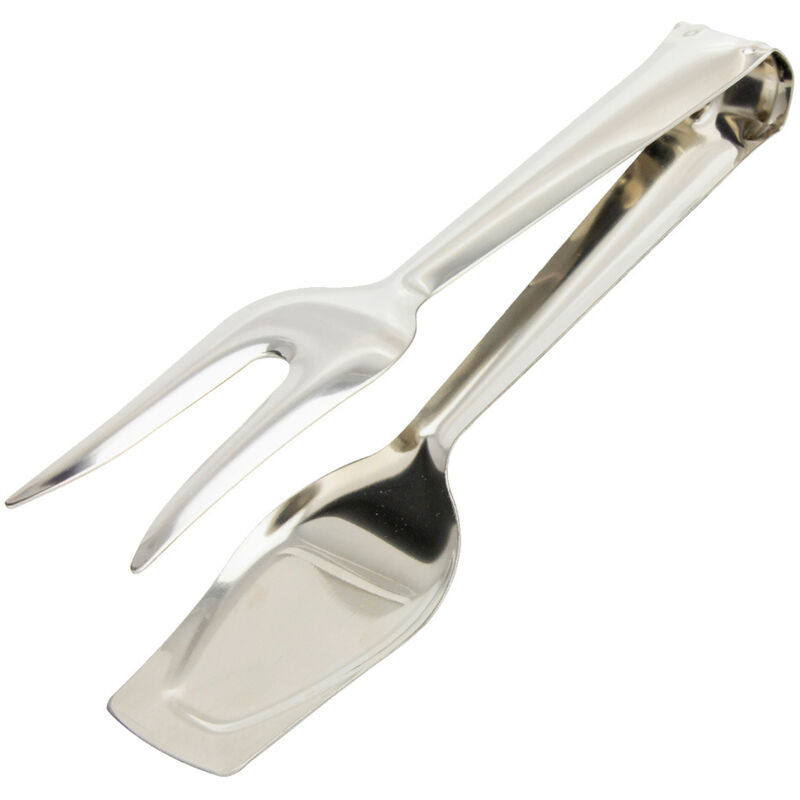 Servierzange aus Edelstahl 21 cm. Ideal für die Küche, zum Servieren von Salaten, zum Servieren von Fleisch, Fisch, etc.