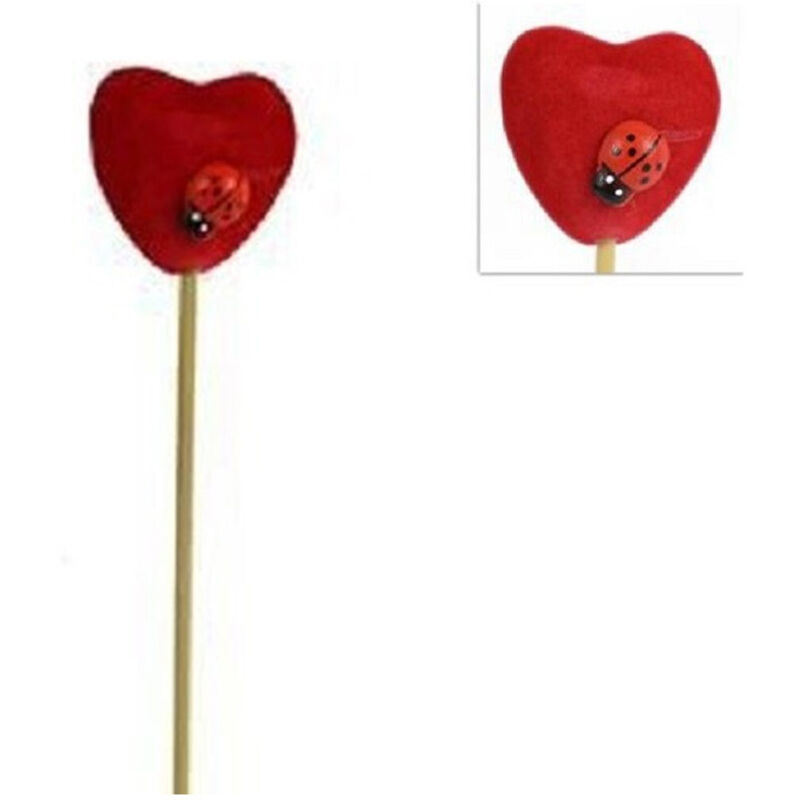 Trade Shop Traesio - Trade Shop - set 12 pz spilloni mit cuore rosso coccinella 3X21X2CM accessoren san valentino -