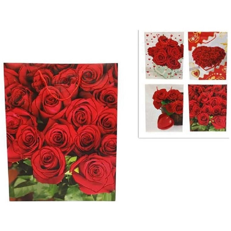 Trade Shop - SET 6 NACH REGAL MIT ROSE 42X33X12CM BORSA SAN VALENTINO VARI MODELS -