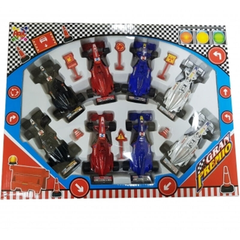 Trade Shop Traesio - Trade Shop - set 8 mini autos F1 rennen grand prix 4 räder auto spielzeug autos kinderspielzeug -