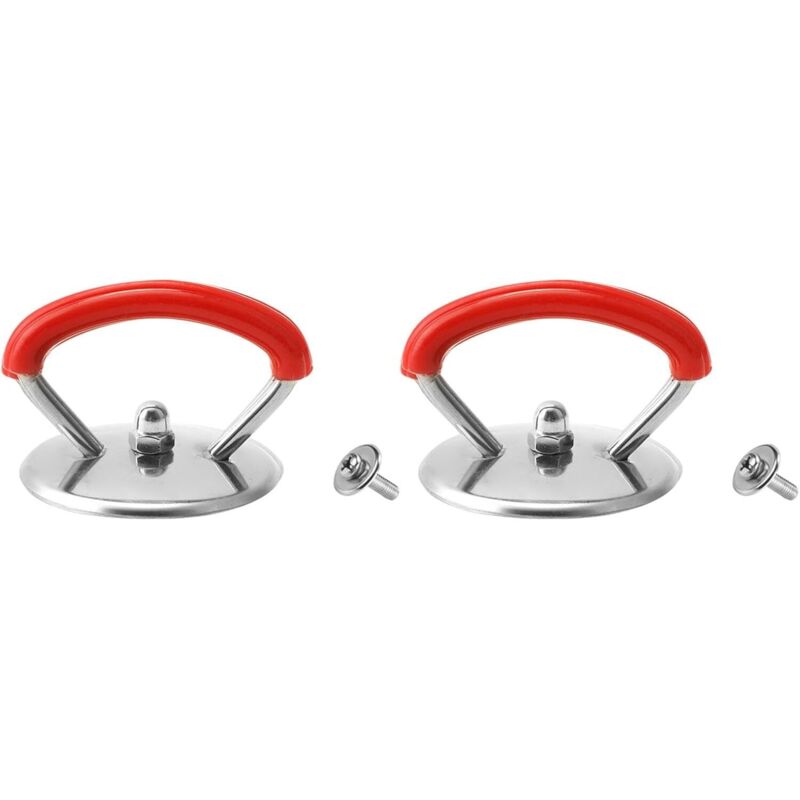 Set aus 2 universellen Griffen für Topfdeckel, wiederverwendbar und tragbar, aus Edelstahl, kompatibel mit Deckeln für Töpfe, Pfannen, Ölbehälter,