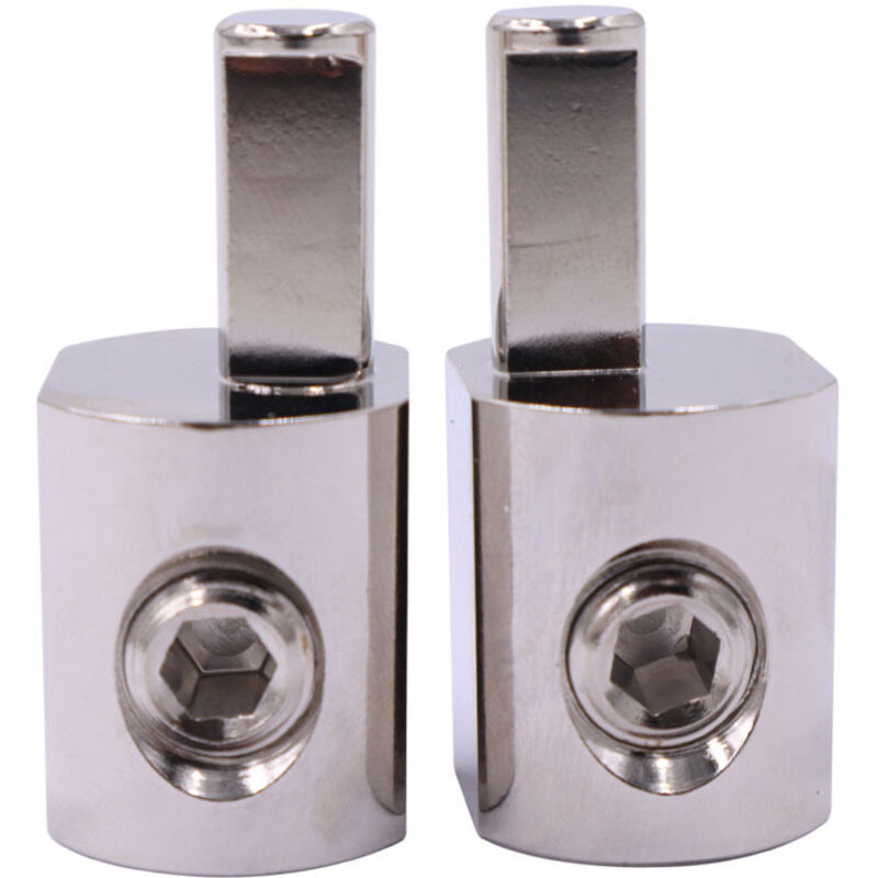 Set aus 2 Verstärker-Eingangsreduzierern von 1/0 AWG auf 4 AWG – Robuste Strom- und Masseanschlüsse aus Messing für Kfz-Audio – Vernickelter Splitter