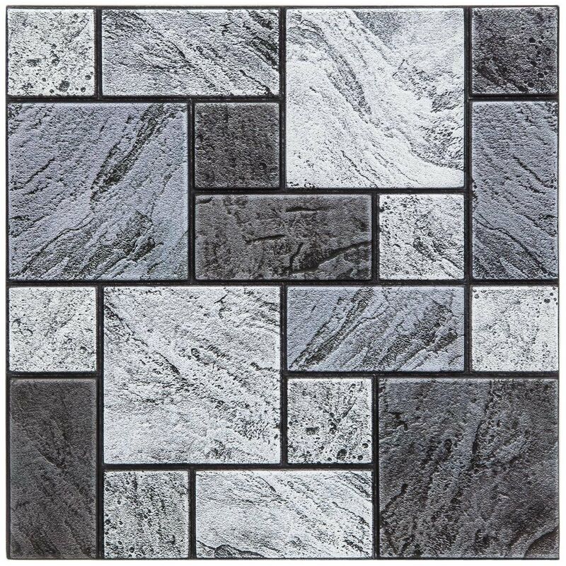 Set aus 2 Wandtatoo-Aufklebern - Stein-Motif - Farbe WEIß