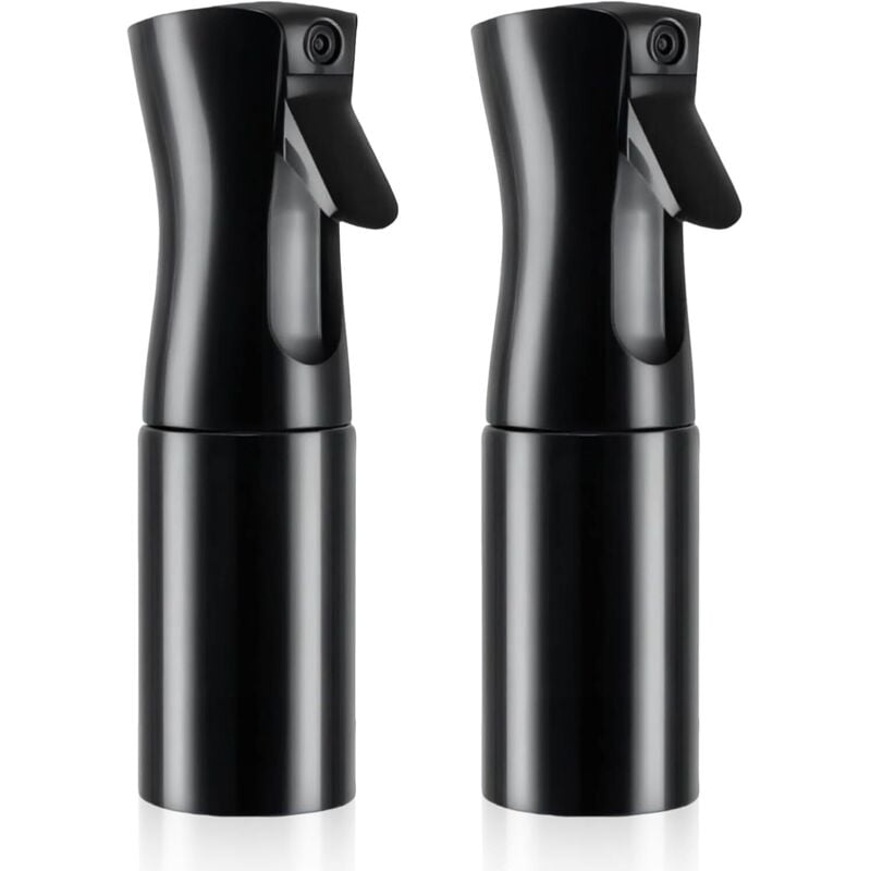 Set aus 2 x 200ml Wassersprühflaschen mit kontinuierlichem, feinem Nebel für Pflanzen, Reinigung, Alkohol usw. (schwarz)