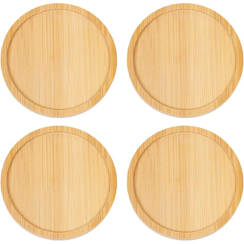 Set aus 4 Untersetzern aus Holz - Handgefertigte Getränkeuntersetzer, verdickt und hitzebeständig, geeignet für Büros, Bars und Landhäuser