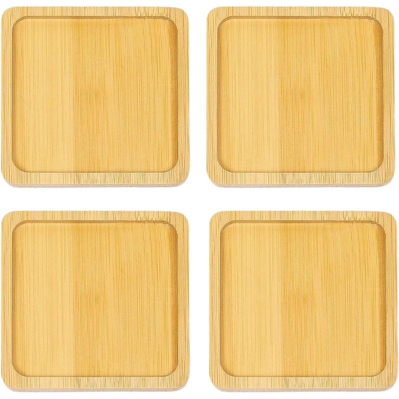 Set aus 4 Untersetzern aus Holz - Handgefertigte, verdickte und hitzebeständige Getränkeuntersetzer, geeignet für Büros, Bars und Landhäuser
