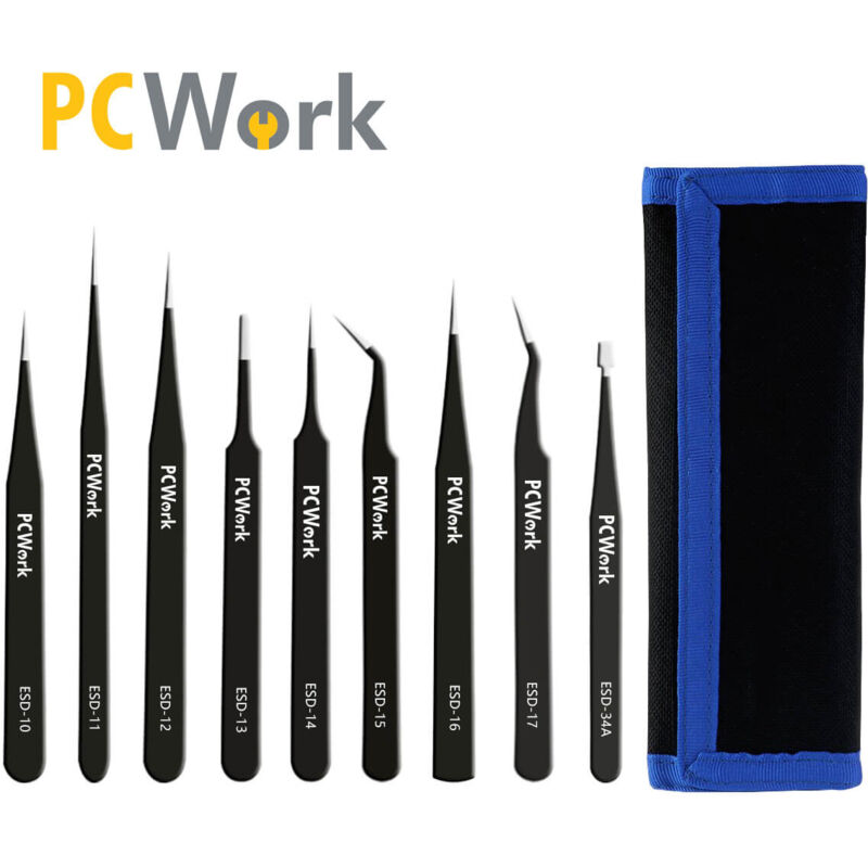 Set DeEdelstahl-Pinzette Esd 9 Stück Pcw08g