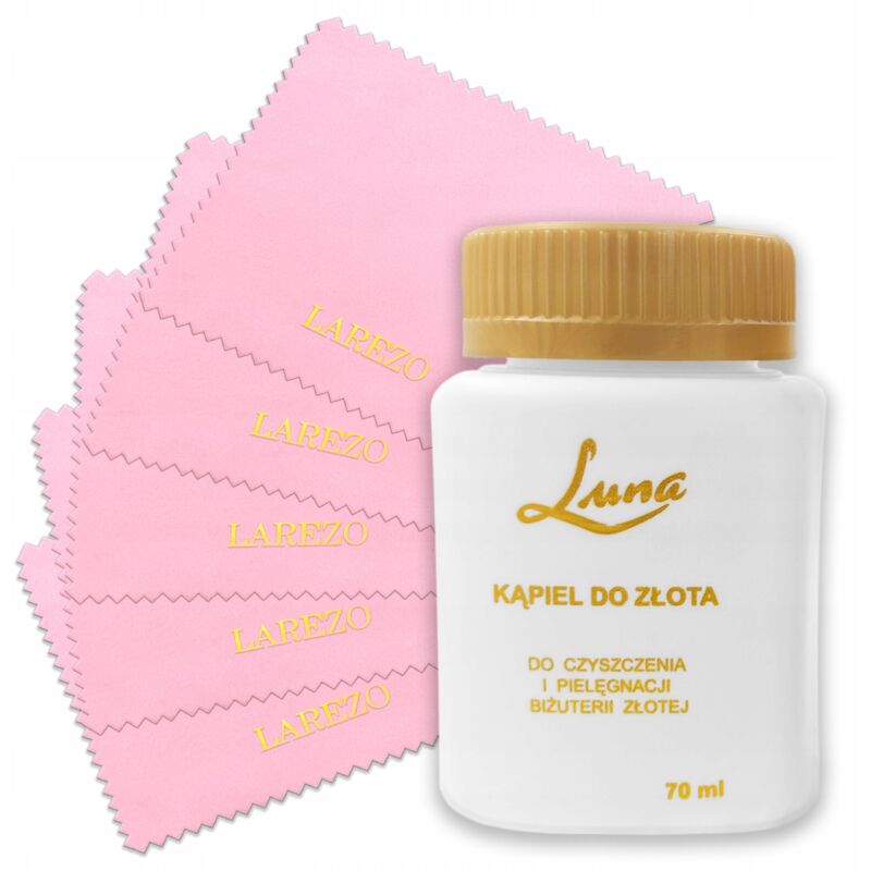 Set Flüssigreiniger + 5 Tücher Zum Polieren Von Goldschmuck