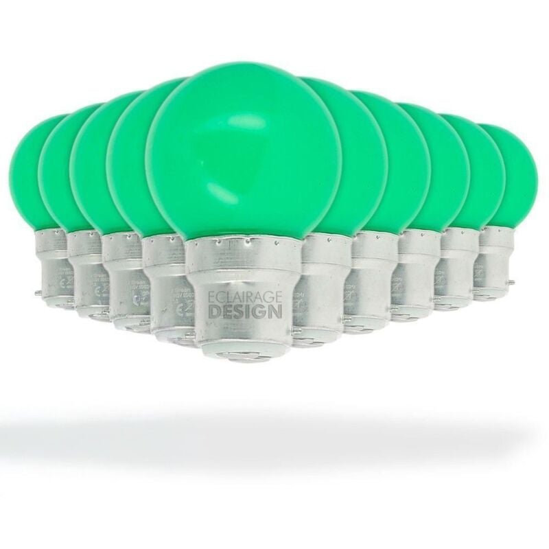 Eclairage Design - Set mit 10 grünen LED-Lampen 1 Watt (entspricht 10 Watt) Guinguette-Girlande