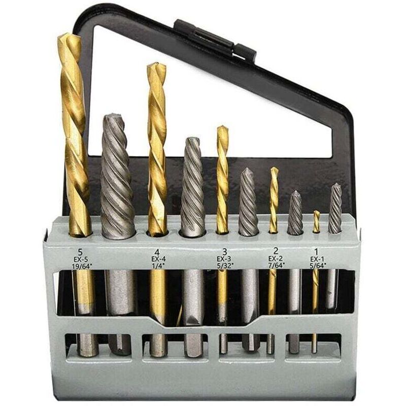 Set mit 10 Kobalt-Schrauben- und Bohrerausdrehern für Linkshänder, Kombinationsset mit Ausdrehern für beschädigte Schrauben,