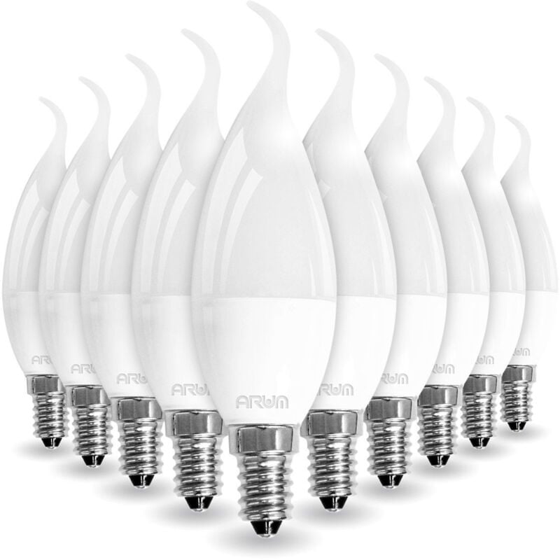 Set mit 10 LED-Lampen E14 Flame 5W Eq 40W Farbtemperatur: 4000K neutralweiß