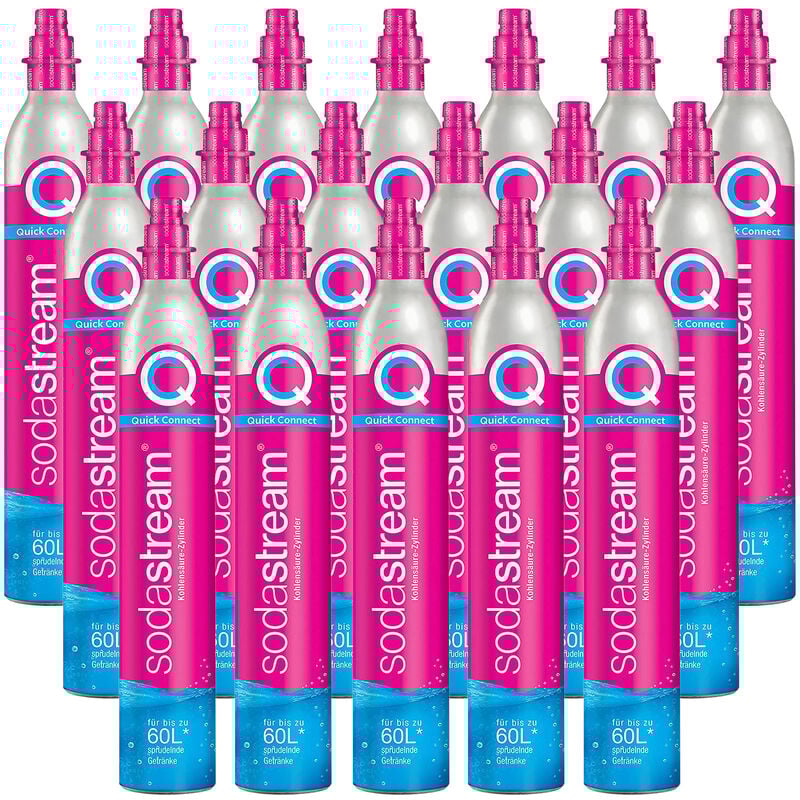 Set mit 18 co2-gasflaschen 60 l schnellkupplung für vergaser Sodastream 18 x cylindre quick connect