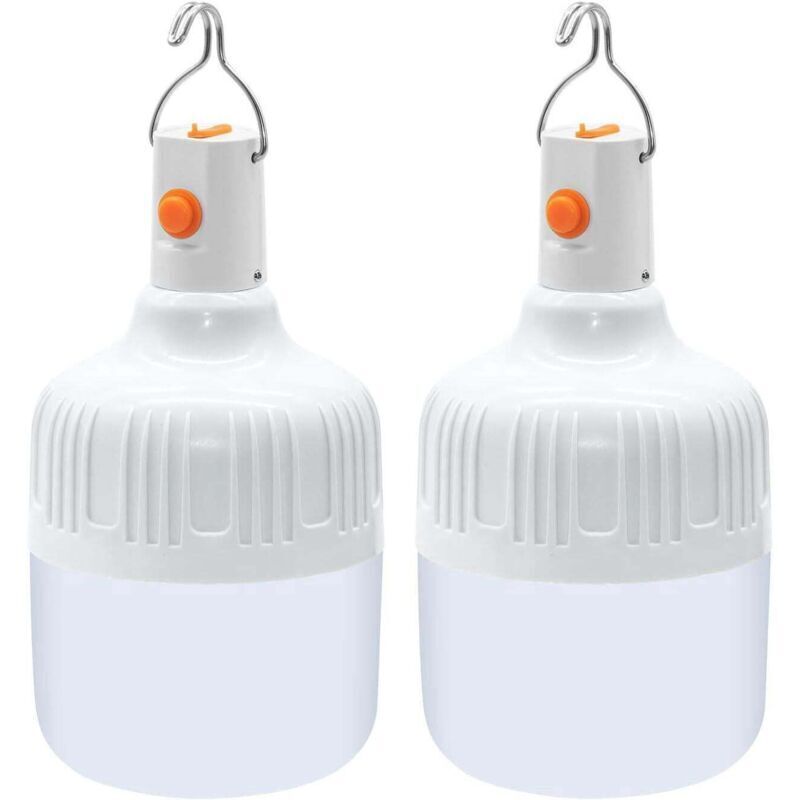 Set mit 2 Campinglaternen (150 W), tragbare Lampen mit USB-aufladbaren Akkus, superhell, für den Einsatz im Freien, Camping, Zelte, Terrassen und