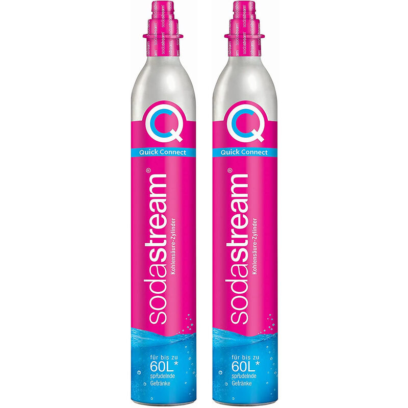 Set mit 2 co2-gasflaschen 60 l schnellanschluss für vergaser Sodastream 2 x cylindre quick connect