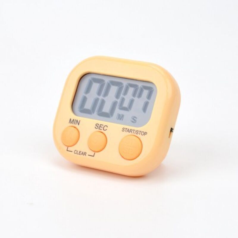 Set mit 2 digitalen Küchentimern zum Kochen, mit großen Ziffern und akustischem Alarm, magnetischer Rückseite, ideal zum Backen – Hellorange – 7,3 x