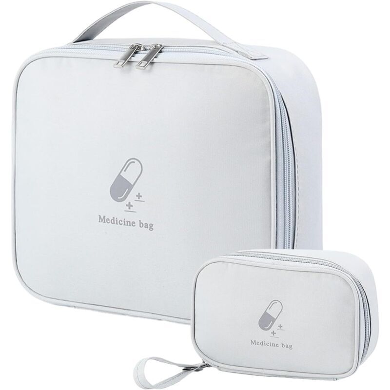 Set mit 2 Medikamentenbeuteln, Pillenorganizer, kleiner tragbarer Medikamentenhalter, Mini-Reiseapotheke für Outdoor-Aktivitäten, Sport, Zuhause,