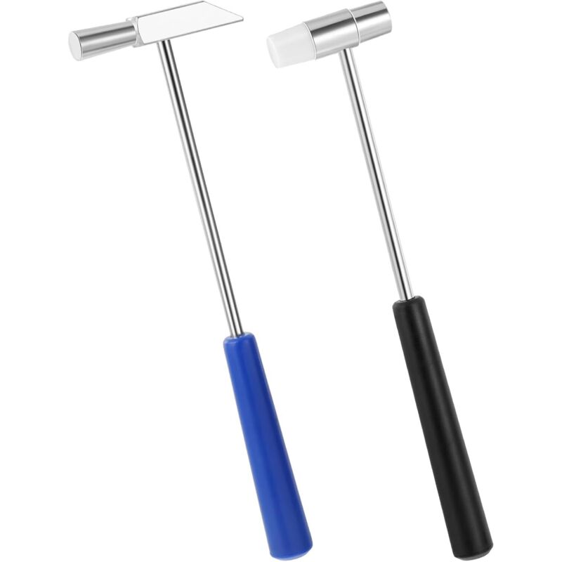 Set mit 2 Mini-Doppelhämmern, leichter Kunststoff-Bastelhammer für Schmuck, Musikinstrumente, Bastelarbeiten, Uhren und Reparaturen an kleinen Geräten