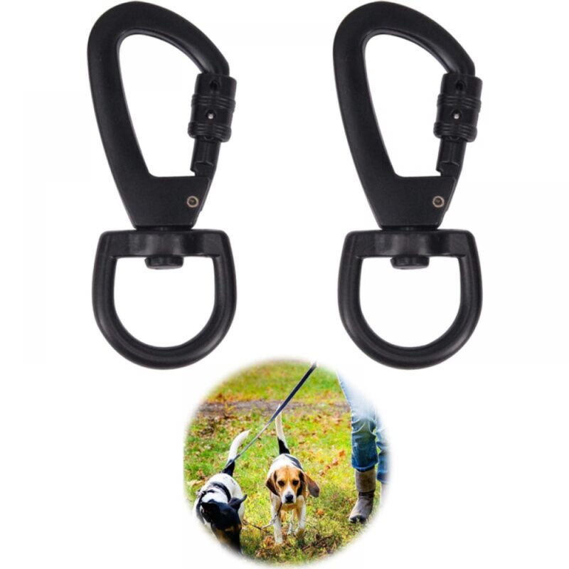 Set mit 2 multifunktionalen drehbaren Metallkarabinern, Mini-Drehkarabiner aus Zinklegierung, für Schlüsselanhänger, Gürtel, Rucksäcke usw.