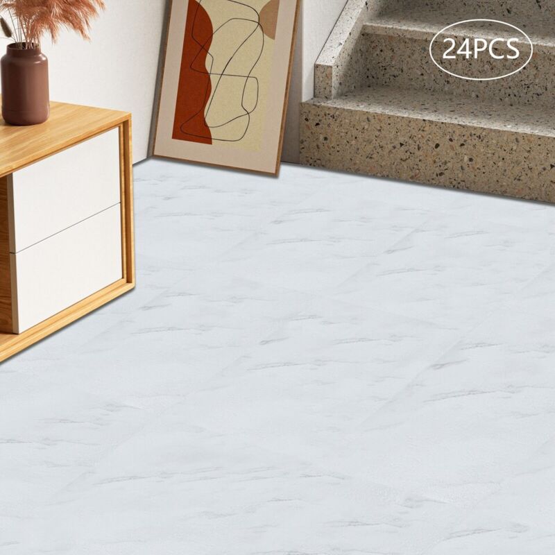 Set mit 24 Aufklebern für Fliesen in Holzoptik, 60 cm x 30 cm PVC-Bodenbelag Vinyl-Bodenbelag Selbstklebende Folie für Fliesen PVC-Fliesen für