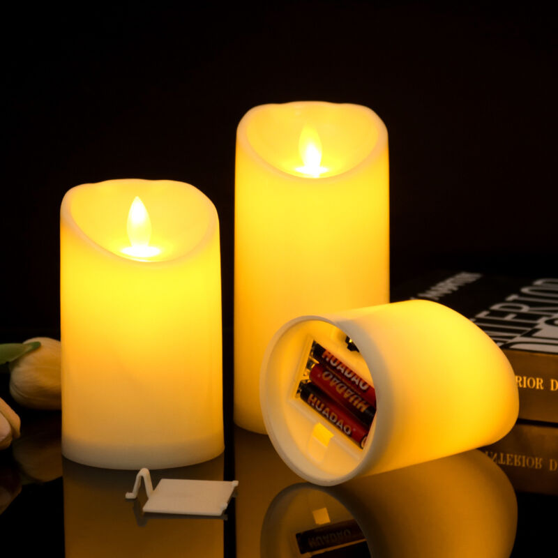 3er-Set LED-Kerzen mit Timerfunktion – Die Kerzen sehen aus wie echtes Wachs – Geeignet für den Außenbereich