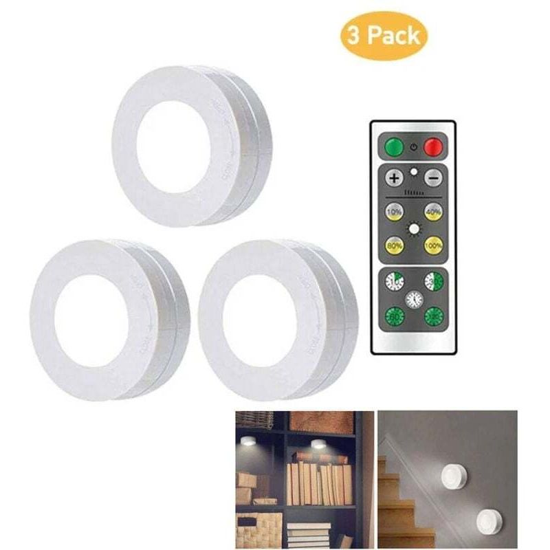 Set mit 3 LED-Schrankleuchten mit Fernbedienung, kabellose Touch-LED-Schrankleuchten, Touch-Schrankleuchte, LED-Nachtlicht für Schlafzimmer und