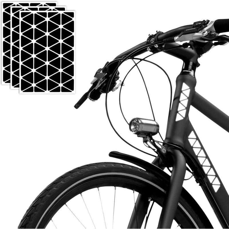 Set mit 3 reflektierenden Aufklebern, Fahrradaufklebern, selbstklebenden Reflektoren, Aufklebern für Fahrräder, Helme und Kinderwagen