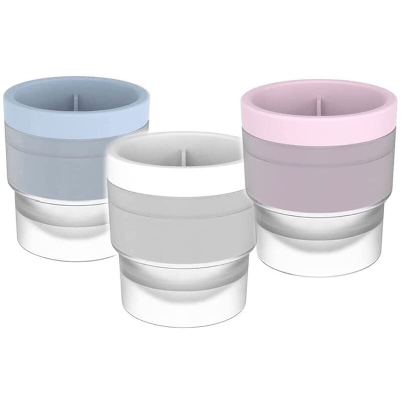 Set mit 3 Silikon-Eiswürfelformen in Kugelform für Whisky, Cocktails und Softdrinks. Runde Eiswürfelformen mit 6 cm Durchmesser, auslaufsicher und