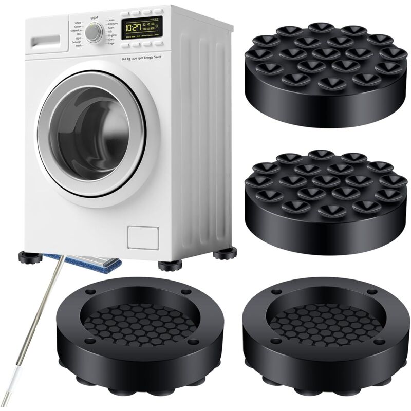 Set mit 4 Antivibrationspads für Waschmaschinen, hohe Absorptionsfähigkeit und Vibrationsdämpfung, Antivibrationspads für Waschmaschinen und Trockner