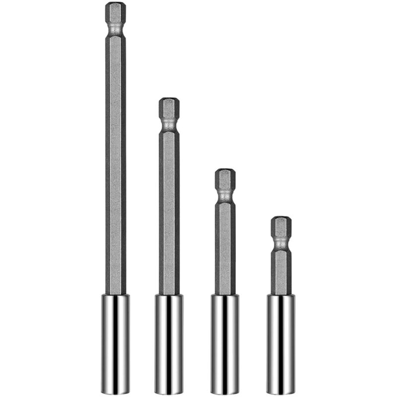 Set mit 4 Bohrverlängerungen mit magnetischem Sechskantschaft – Für Schrauben und Muttern – Ausziehbare Halterung für Akkuschrauber und Bohrmaschinen
